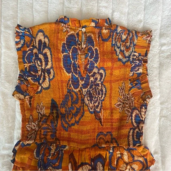 🌿|NWT| Farm x Anthropologie Smocked Wide Leg Jumpsuit - Picture 8 of 12